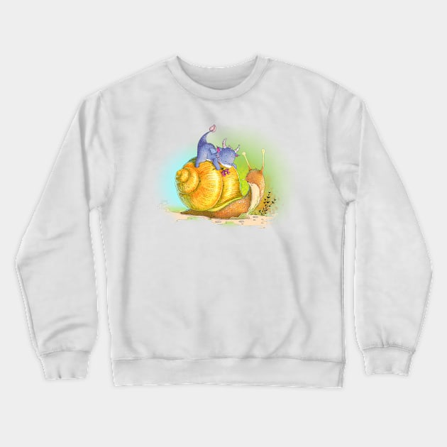 Dragon on a snail Crewneck Sweatshirt by Leehollandart